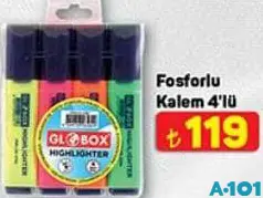 GLOBOX FOSFORLU KALEM 4'LÜ indirimli fiyat GLOBOX FOSFORLU KALEM 4'LÜ fiyat ve kampanya bilgisi